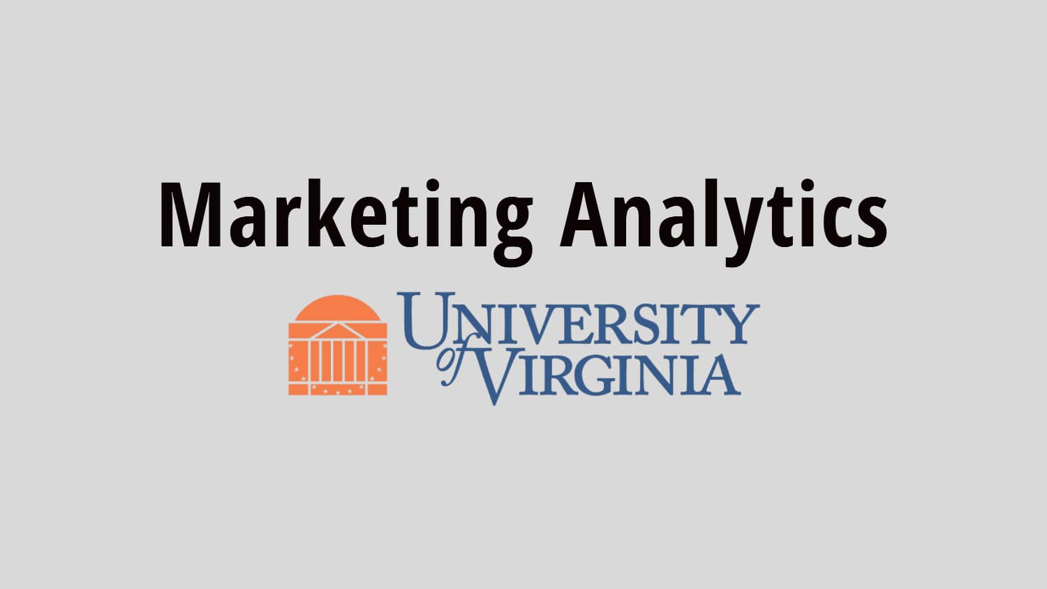 Marketing Analytics por University of Virginia